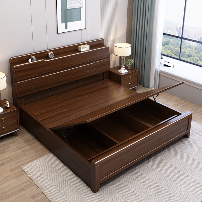 Simple solid wood bed