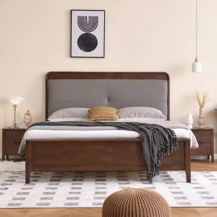 Nordic Light Luxury Solid Wood Bed