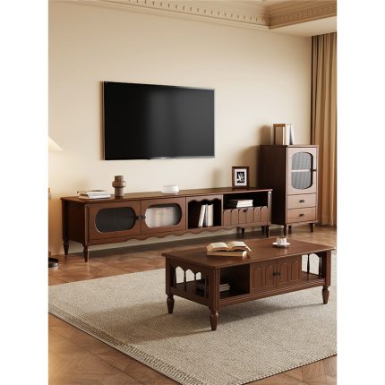 Mid-Century Inspired Solid Wood TV Stand