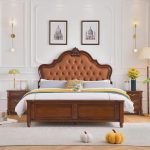 Solid wood bed