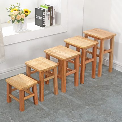 Customizable Modern Wooden Square Stool