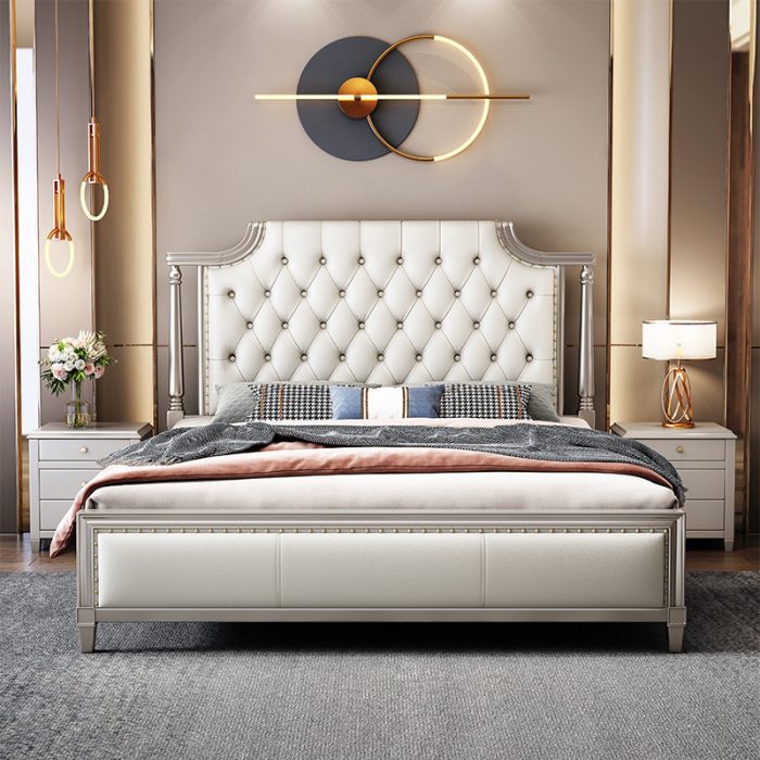 European Solid Wood Light Luxury Double Beds – Bulk Orders for Retailers