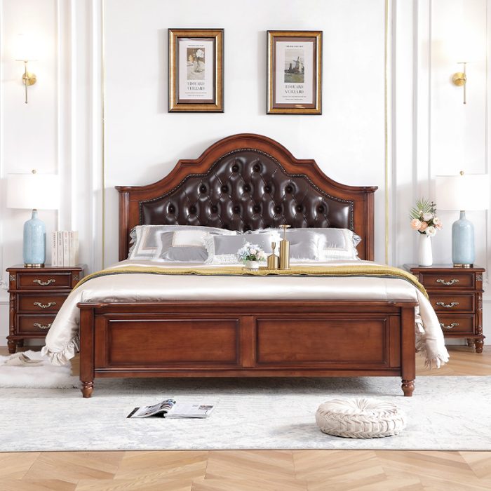 American retro solid wood bed modern and classic