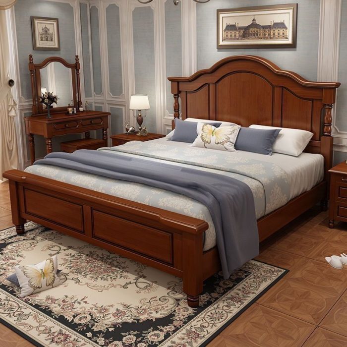 Custom European Solid Wood Light Luxury Double Beds – Bulk Orders for Distributors