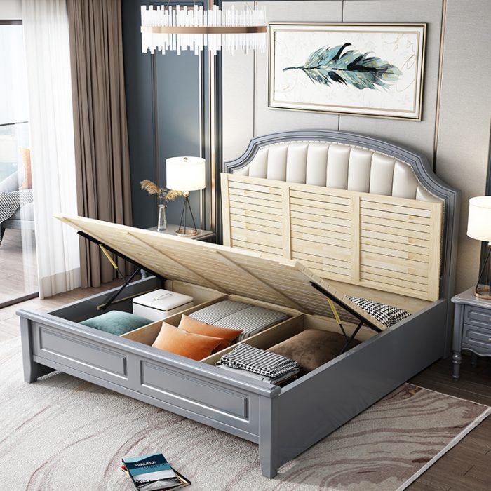 Wholesale European Solid Wood Light Luxury Double Beds – Modern & Classic Fusion