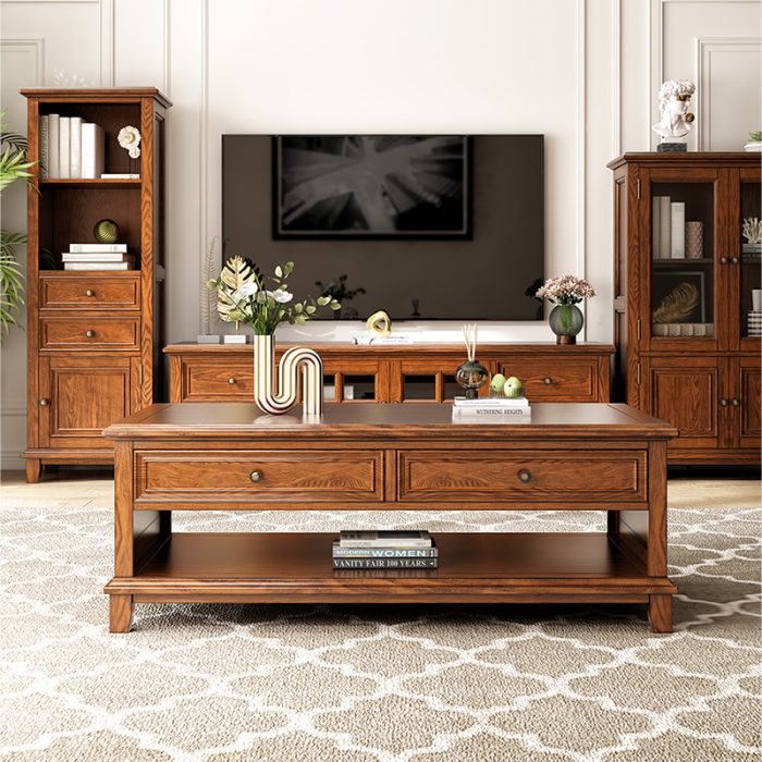 Solid wood coffee table