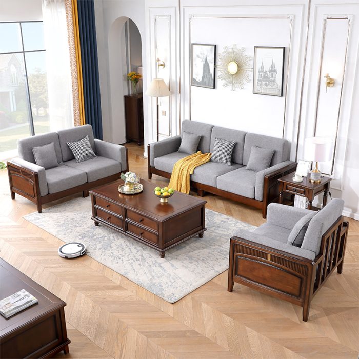 American style solid wood sofa