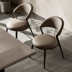 Modern simple Italian dining table and chairs home light luxury backrest chair