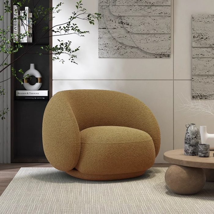Minimalist living room fabric single sofa leisure chair