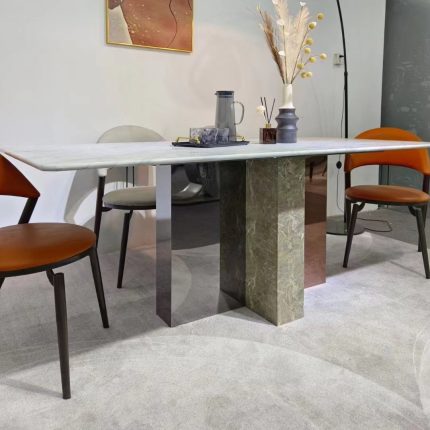 Sleek Modern Minimalist Stainless Steel Table Base