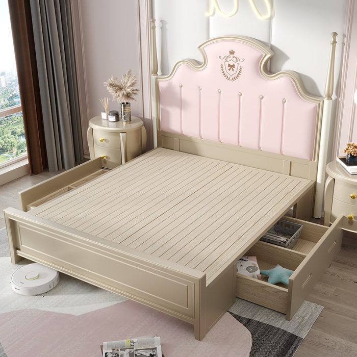 Wholesale European Solid Wood Light Luxury Double Beds – Stylish & Functional