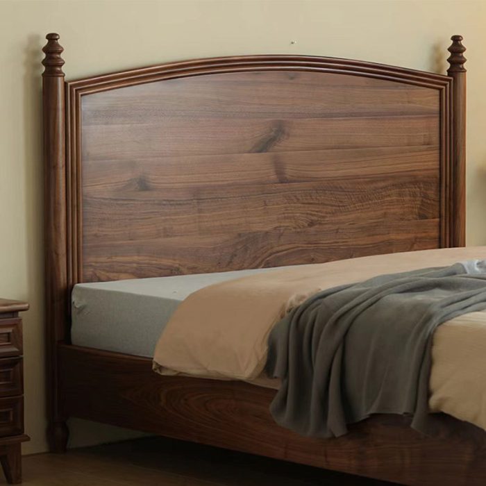 European Solid Wood Light Luxury Double Beds – Elegant Bedroom Furniture for Wholesale