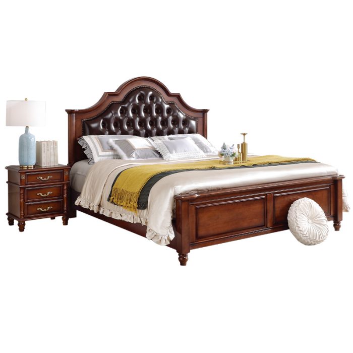 American retro solid wood bed modern and classic