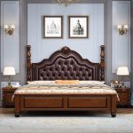 European Solid Wood Light Luxury Double Beds – Modern Design for Master Bedrooms