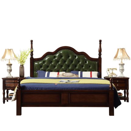 Solid wood bed
