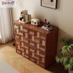 Solid Wood Modular Audio Cabinet – Nordic Minimalism Meets Durability