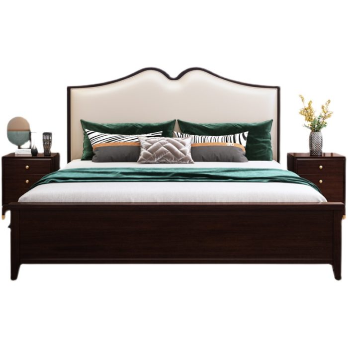 Solid wood bed