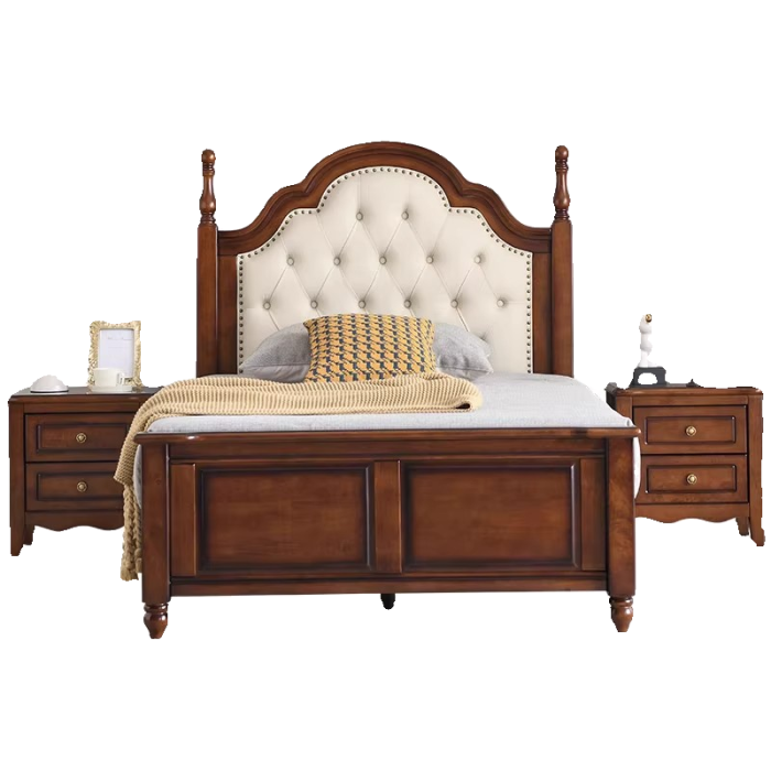 Solid wood bed