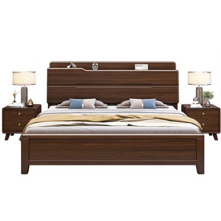 Simple solid wood bed