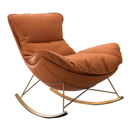 Modern light luxury leather reclining rocking chair living room home rocking chair