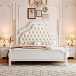 Retro French Solid Wood Double Beds – Modern Minimalist Design for Wholesale