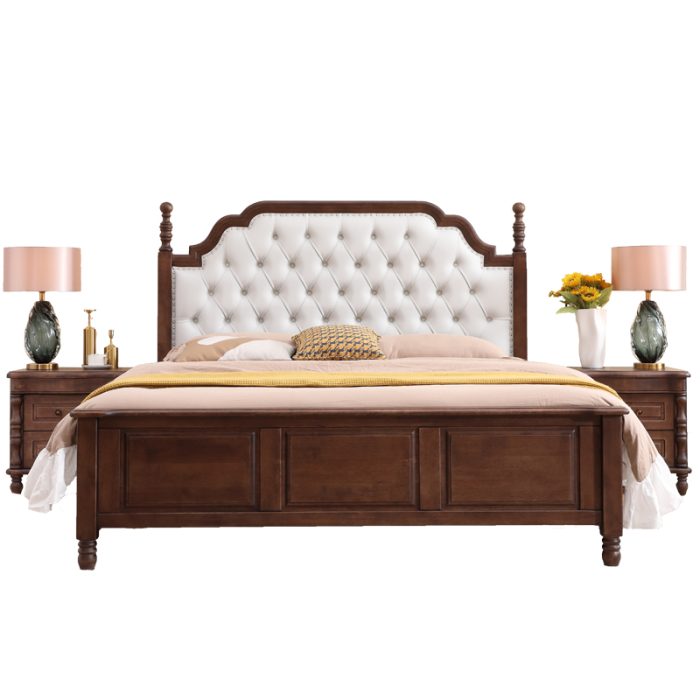 Solid wood bed