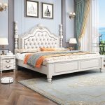 European Solid Wood Light Luxury Double Beds – Modern Design for Master Bedrooms