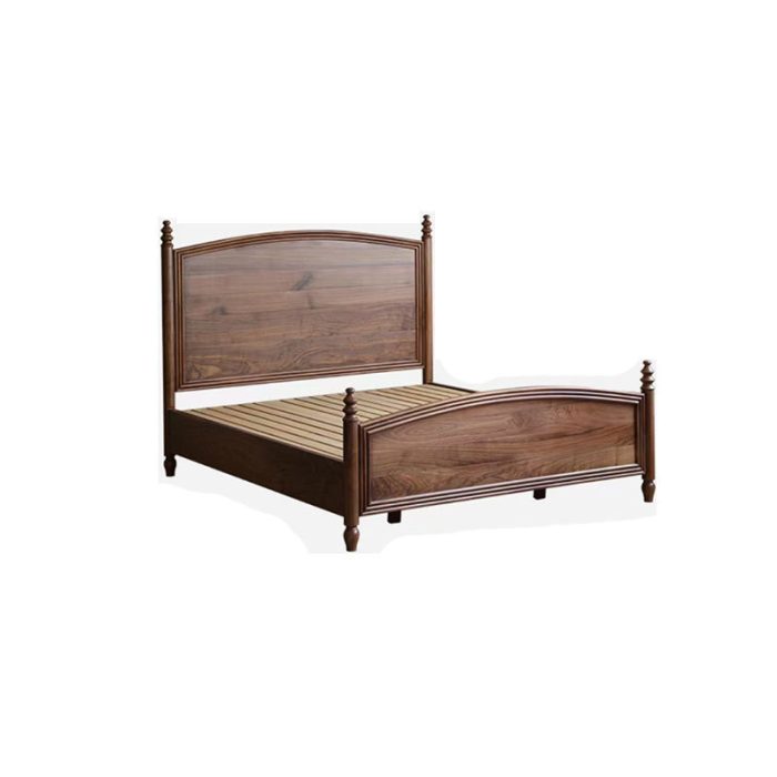 European Solid Wood Light Luxury Double Beds – Elegant Bedroom Furniture for Wholesale
