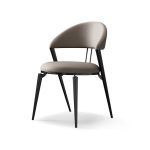 Modern simple Italian dining table and chairs home light luxury backrest chair