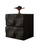 Space-Saving Solid Wood Modular Ripple Cabinet – Nordic Minimalist Style