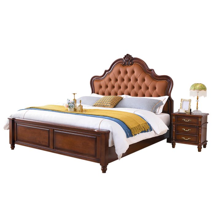 Solid wood bed