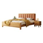 Solid wood bed frame
