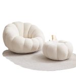 Pumpkin-Shaped Lazy Sofa – Comfortable Lounge Chair for Bedroom and Balcony