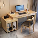 Extendable Dual Workstation - Modern Solid Wood Shared Desk for Home & Office