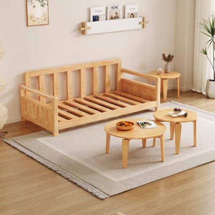 A solid wood frame sofa that pairs classic aesthetics with modern features.