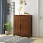 All-Solid-Wood Two-Door Shoe Cabinet – Elegant Storage Solution