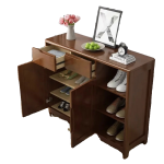 All-Solid-Wood Two-Door Shoe Cabinet – Elegant Storage Solution