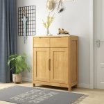 All-Solid-Wood Two-Door Shoe Cabinet – Elegant Storage Solution