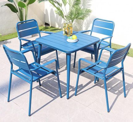 Enjoy seamless outdoor dining with premium furniture choices.