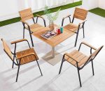  Enjoy meals outdoors with design-forward furniture.