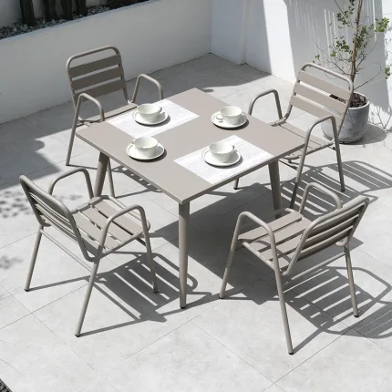 Enjoy seamless outdoor dining with premium furniture choices.