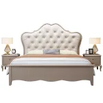 American-Style Light Luxury Wooden Bed for Sophisticated Bedroom Decor