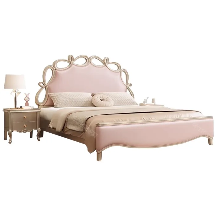 American-Style Light Luxury Wooden Bed for Sophisticated Bedroom Decor