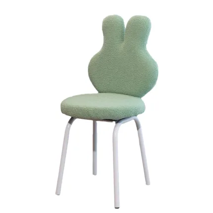 Vanity stool with robust wood frame and cozy sponge seating.