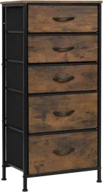 A classic wooden bedside table with rich, dark finishes.
