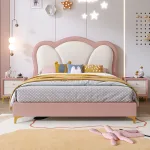 Charming Cartoon-Themed Solid Wood Bed for Kids