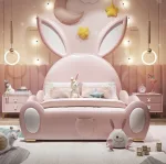 Colorful Cartoon Solid Wood Bed for Kids