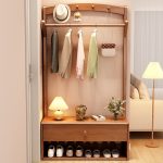 Compact Scandinavian Solid Wood Coat Rack for Stylish Home Organization