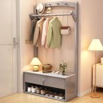 Compact Scandinavian Solid Wood Coat Rack for Stylish Home Organization