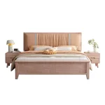 Contemporary Ash Wood Bed for Minimalist and Organized Bedrooms
